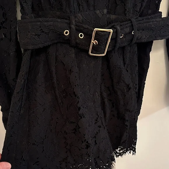 NWT Generation Love Quinn Lace Romper Long Sleeve Black - Picture 3 of 5